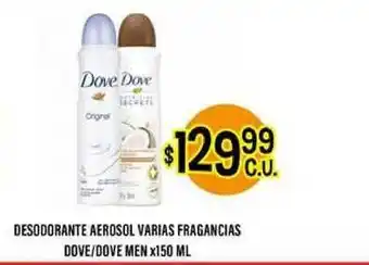 Supermercados Toledo Dove Desodorante Aerosol Varias Fragancias-Dove Men x 150ml oferta