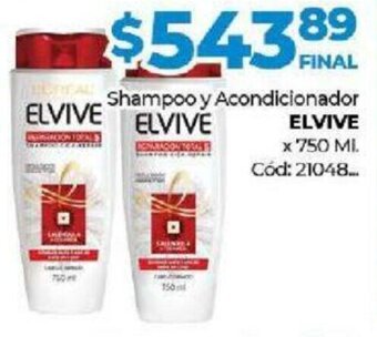 Diarco Shampoo y Acondicionador Elvive x 750 ml. oferta