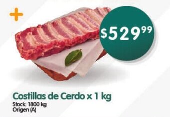 Supermercados Buenos Días Costillas de Cerdo x 1kg oferta