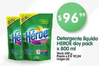 Supermercados Buenos Días Heroe Detergente Líquido doy pack x 800ml oferta