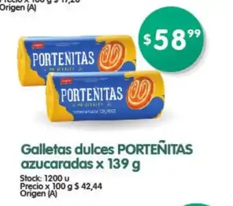 Supermercados Buenos Días Porteñas Galletas dulces azucaradas x 139g oferta