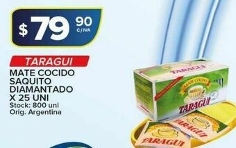 Carrefour Maxi Mate cocido taraguí saquito diamantado 25uni oferta