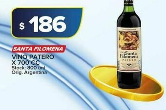 Carrefour Maxi Vino patero santa filomena 700cc oferta