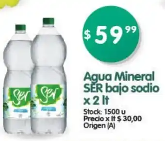 SER Agua Mineral bajo sodio x 2lt