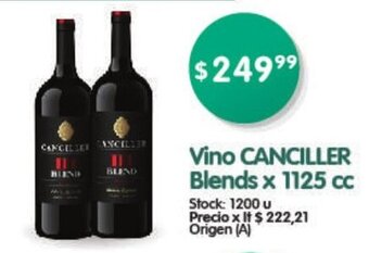 Supermercados Buenos Días Canciller Vino Blends x 1125cc oferta