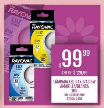 Supermercados Todo Lámpara Led Rayovac 8w Amarilla Blanca oferta