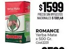 Diarco Romance - yerba mate x 500 gr. cód:2231 oferta