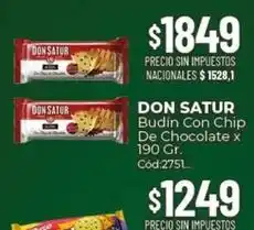 Diarco Don satur - budín con chip de chocolate oferta