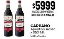 Diarco Carpano - aperitivo rosso x 950 mi oferta