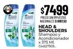 Diarco Head & shoulders - shampoo y acondicionador x 375 ml. cód:27303 oferta