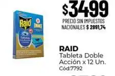 Diarco Raid - tableta doble acción x 12 un. cód:7792 oferta