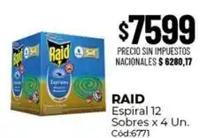 Diarco Raid - espiral 12 sobres x 4 un. cód:6771 oferta