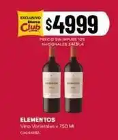 Diarco Elementos - vino varietales x 750 ml cod44082 oferta