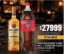 Diarco Coca cola - ron bacardi x 980 ml. + gaseosa coca cola x 2.25 lt oferta