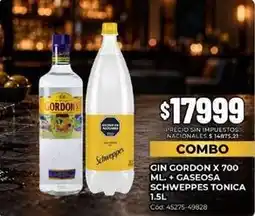 Diarco Gordon's - gin gordon x 700 ml + gaseosa schweppes tonica 1.5l oferta
