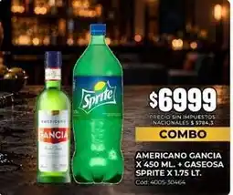 Diarco Gancia - americano gancia x 450 ml. + gaseosa sprite x 1.75 lt. cód: 4005-30464 oferta