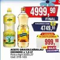 Cañuelas - aceite girasolcanuelas/cocinero 1,5 lt