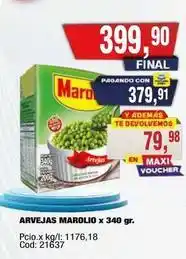 Maxiconsumo Marolio - arvejas x 340 gr oferta