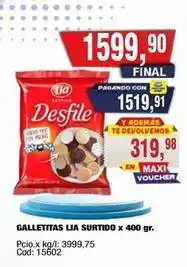 Maxiconsumo Lia - galletitas lia surtido x 400 gr oferta