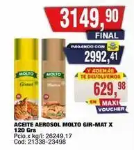 Maxiconsumo Molto - aceite aerosol molto gir-mat x 120 grs oferta