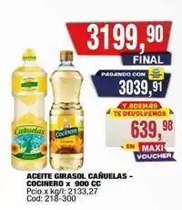 Maxiconsumo Cañuelas - aceite girasol cañuelas - cocinero oferta