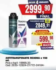 Maxiconsumo Rexona - antitranspirante oferta