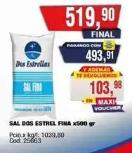Maxiconsumo Dos estrellas - sal dos estrel fina x500 gr oferta