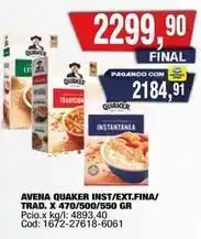 Maxiconsumo Quaker - avena inst/trad. x 470/500/550 gr oferta