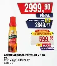 Maxiconsumo Cocinero - aceite aerosol fritolim oferta