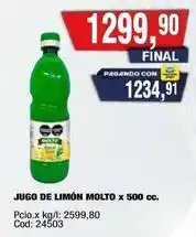 Maxiconsumo Molto - jugo de limón x 500 cc oferta