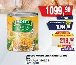 Maxiconsumo Molto - choclo molto gran amar x 300 oferta