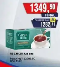 Maxiconsumo Green hills - te g.hills x25 saq cod: 2507 oferta
