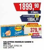Maxiconsumo Marolio - galletitas sandw x 505 grs oferta