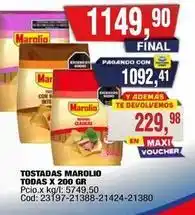 Maxiconsumo Marolio - tostadas x 200 gr oferta