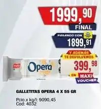 Maxiconsumo Opera - galletitas opera 4 x 55 gr oferta