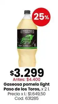 Coto Paso de los toros - gaseosa pomelo light oferta