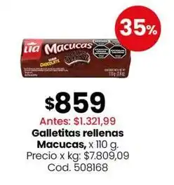 Coto Lia - galletitas rellenas macucas oferta