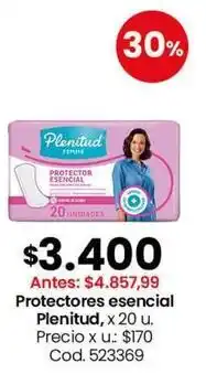 Coto Plenitud - protectores esencial, x 20 u oferta