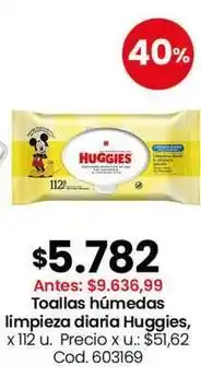 Coto Huggies - toallas húmedas limpieza diaria, x 112 u oferta
