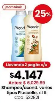 Coto Plusbelle - shampoo/acond. varios tipos, x 1 lt. cod. 532821 oferta