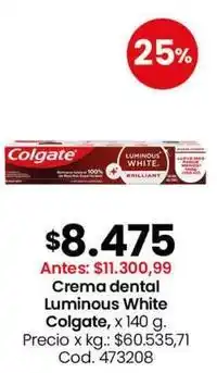 Coto Colgate - crema dental luminous white oferta