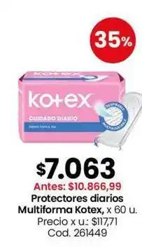 Coto Kotex - protectores diarios multiforma oferta