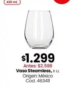 Origen - vaso steamless, x u. cod. 463411