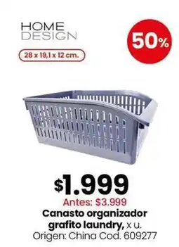 Coto Origen - canasto organizador grafito laundry oferta