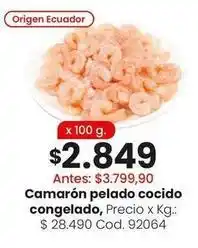 Coto Origen - camarón pelado cocido congelado, cod. 92064 oferta