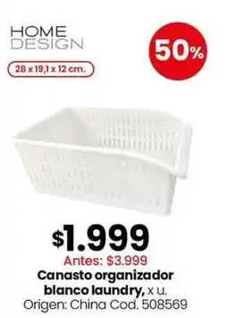 Coto Origen - canasto organizador blanco laundry oferta