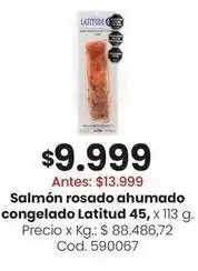 Coto Salmón rosado ahumado congelado latitud 45, x 113 g. cod. 590067 oferta