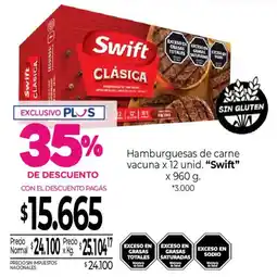 La Anonima Swift hamburguesas de carne vacuna oferta