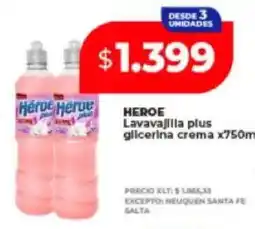 Supermayorista Vital Heroe lavavajilla plus glicerina crema oferta
