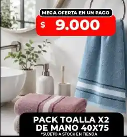 Supermayorista Vital Pack toalla x2 de mano 40x75 oferta